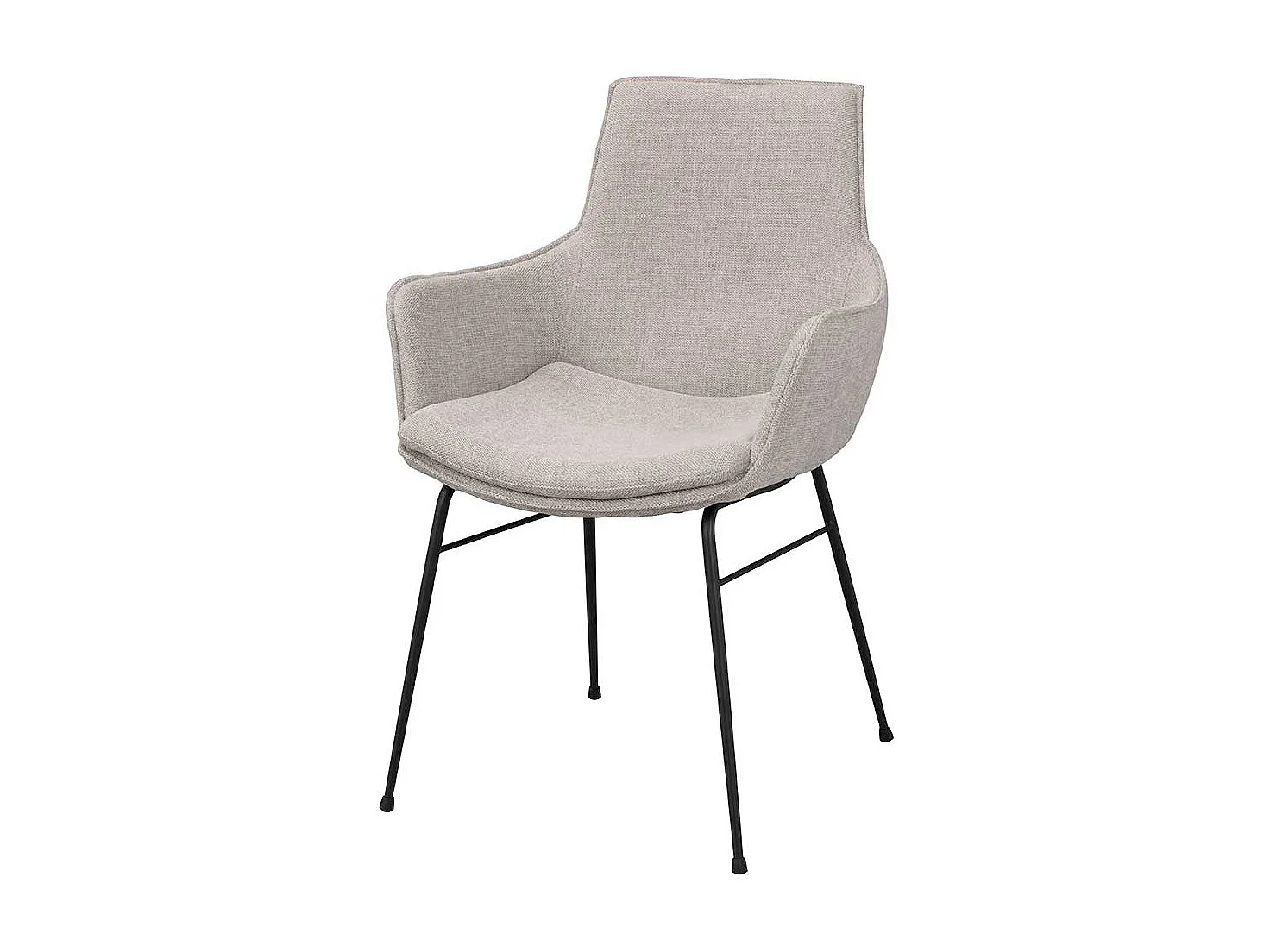 Polsterstuhl Esszimmer Set in Hellgrau Gestell aus Metall (2er Set)