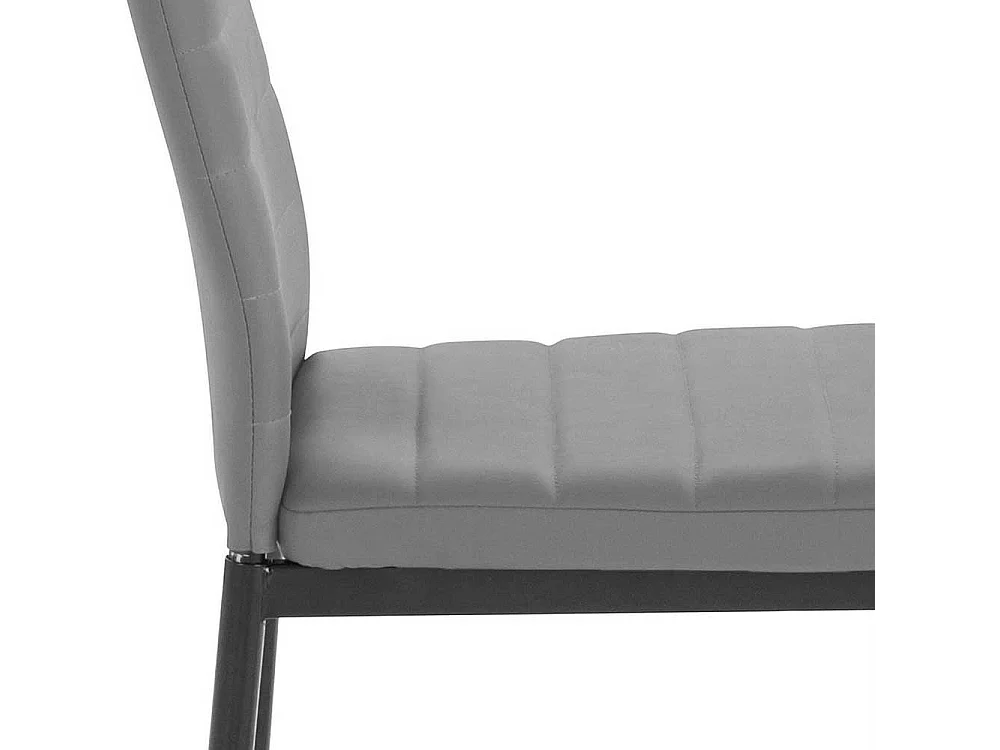 Esstisch Stühle in Grau Kunstleder Metallgestell (4er Set)