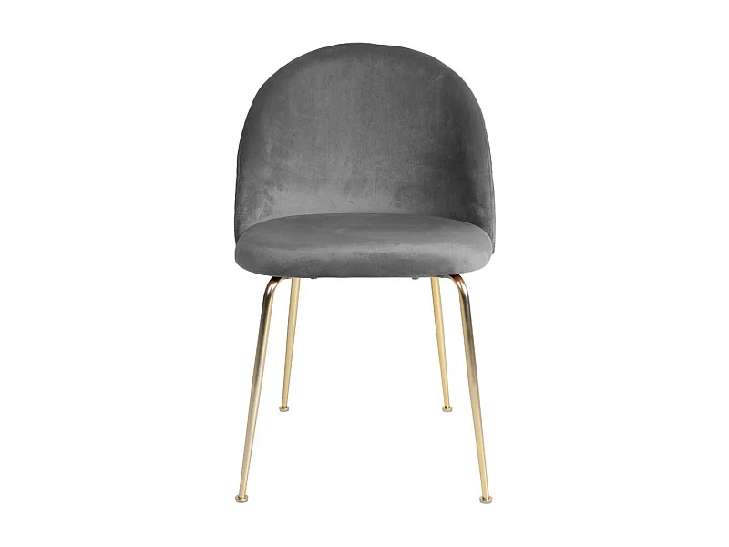 Esstisch Stühle in Grau Samt Metallgestell in Messingfarben (2er Set)