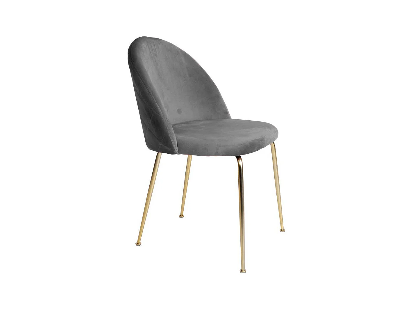 Esstisch Stühle in Grau Samt Metallgestell in Messingfarben (2er Set)