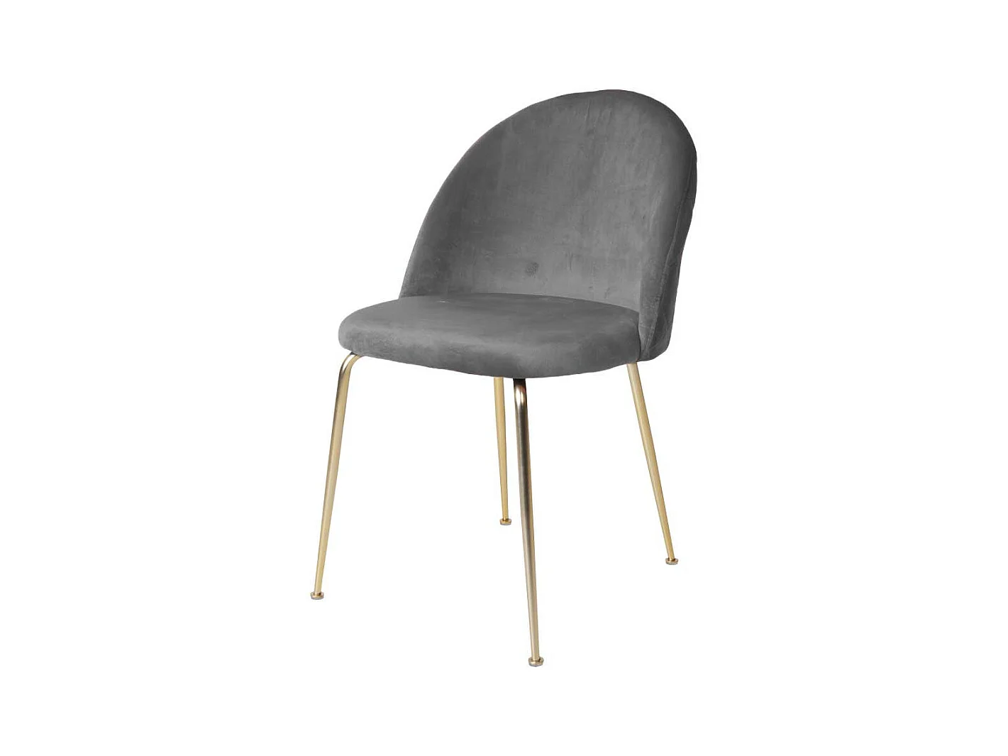 Esstisch Stühle in Grau Samt Metallgestell in Messingfarben (2er Set)