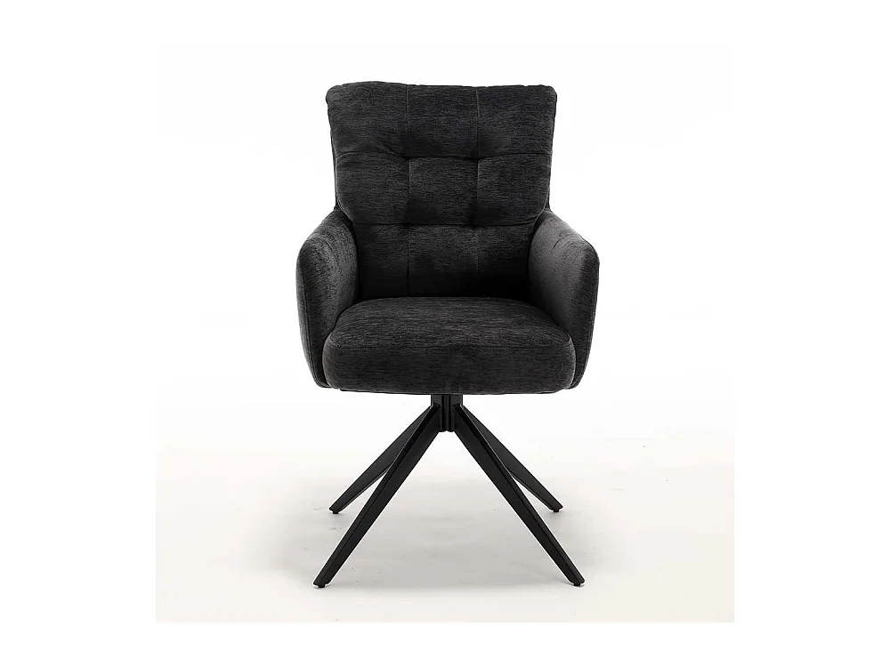 Esszimmerstuhl Armlehnstühle in Anthrazit mit Gestell aus Metall (2er Set)