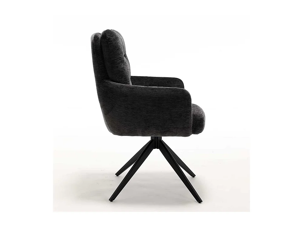 Esszimmerstuhl Armlehnstühle in Anthrazit mit Gestell aus Metall (2er Set)