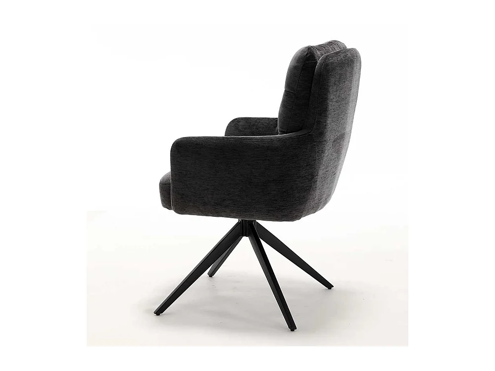 Esszimmerstuhl Armlehnstühle in Anthrazit mit Gestell aus Metall (2er Set)