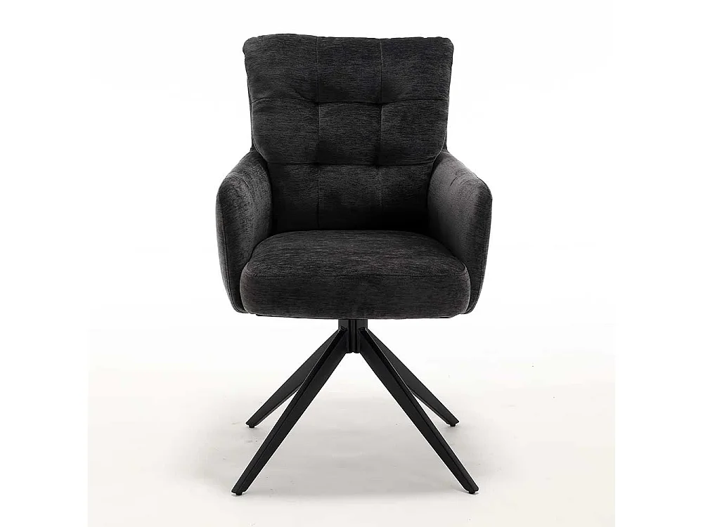 Esszimmerstuhl Armlehnstühle in Anthrazit mit Gestell aus Metall (2er Set)