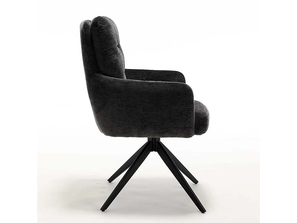 Esszimmerstuhl Armlehnstühle in Anthrazit mit Gestell aus Metall (2er Set)