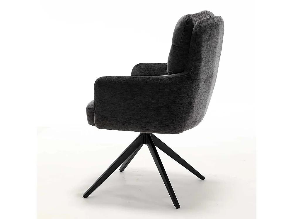 Esszimmerstuhl Armlehnstühle in Anthrazit mit Gestell aus Metall (2er Set)