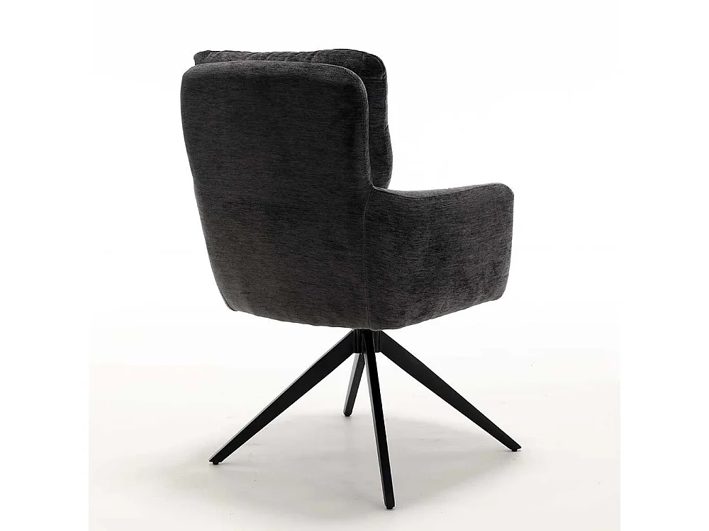 Esszimmerstuhl Armlehnstühle in Anthrazit mit Gestell aus Metall (2er Set)