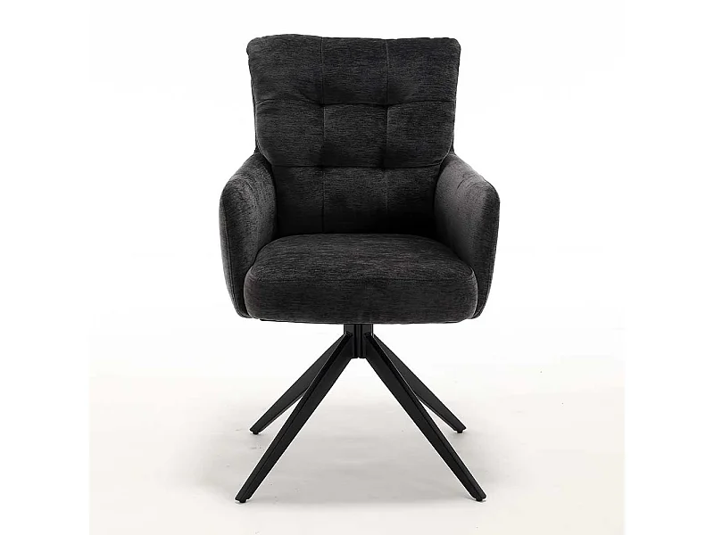 Esszimmerstuhl Armlehnstühle in Anthrazit mit Gestell aus Metall (2er Set)