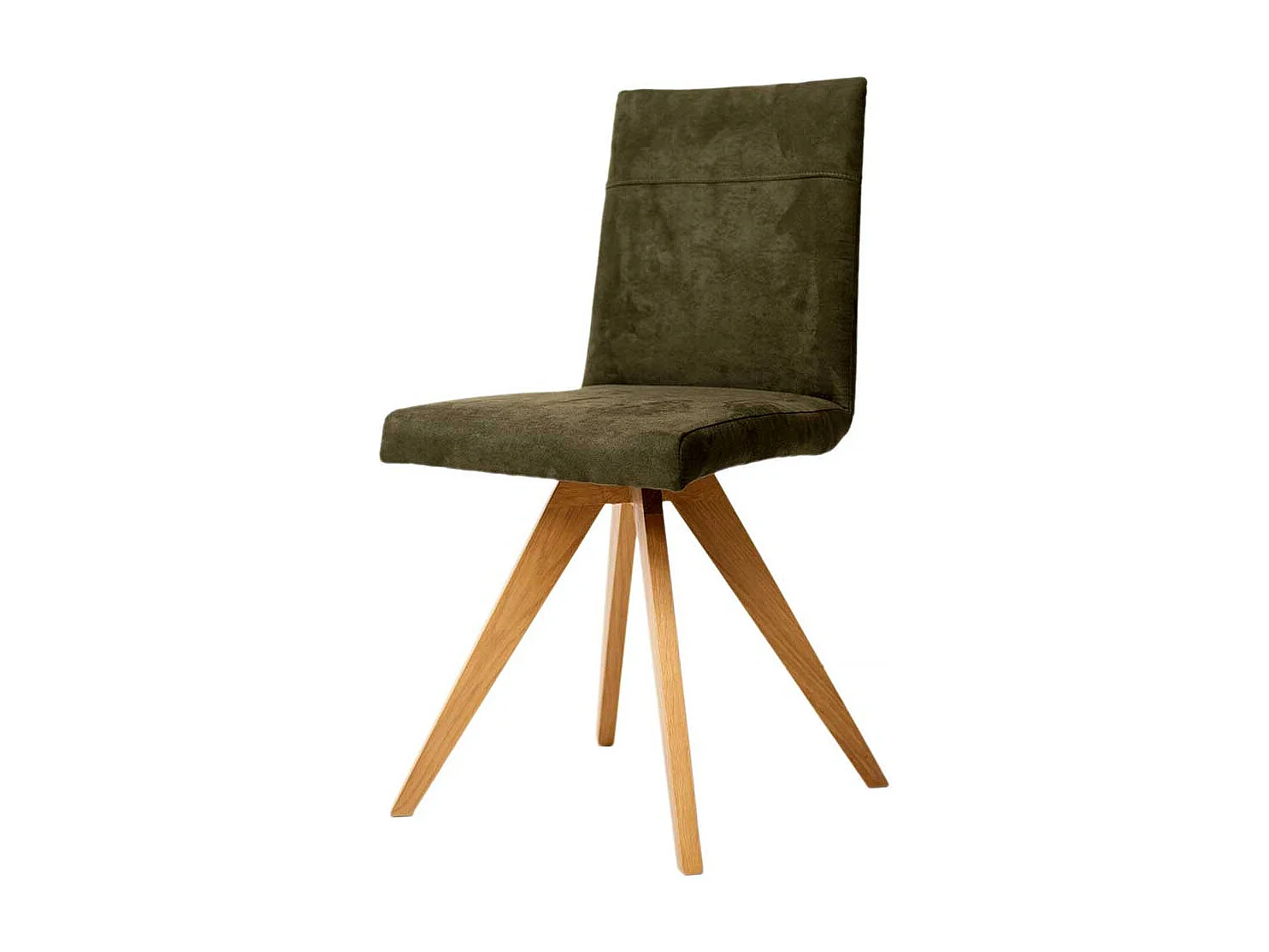 Polsterstuhl Microfaser in Dunkelgrün Eichefarben
