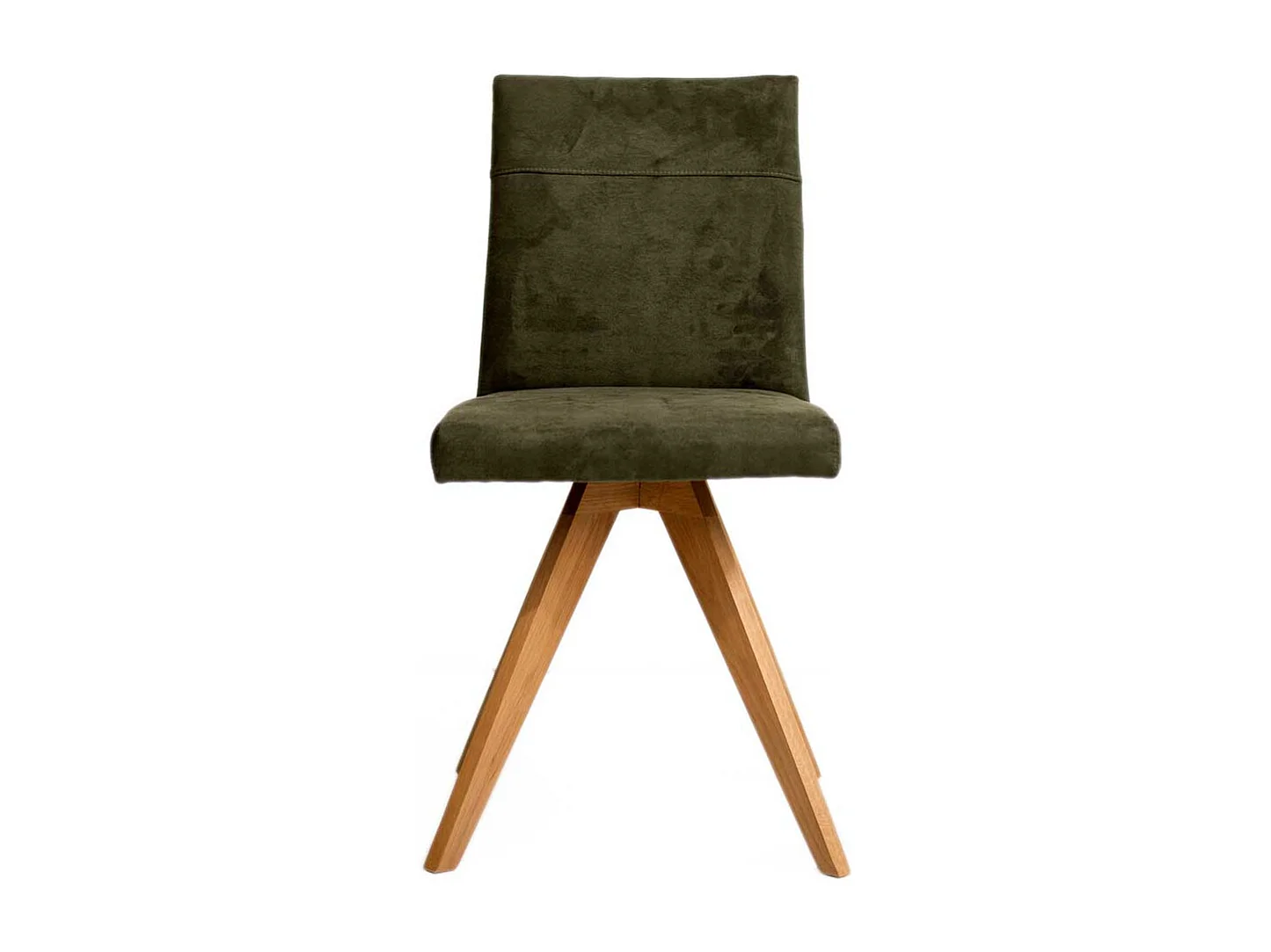 Polsterstuhl Microfaser in Dunkelgrün Eichefarben (2er Set)
