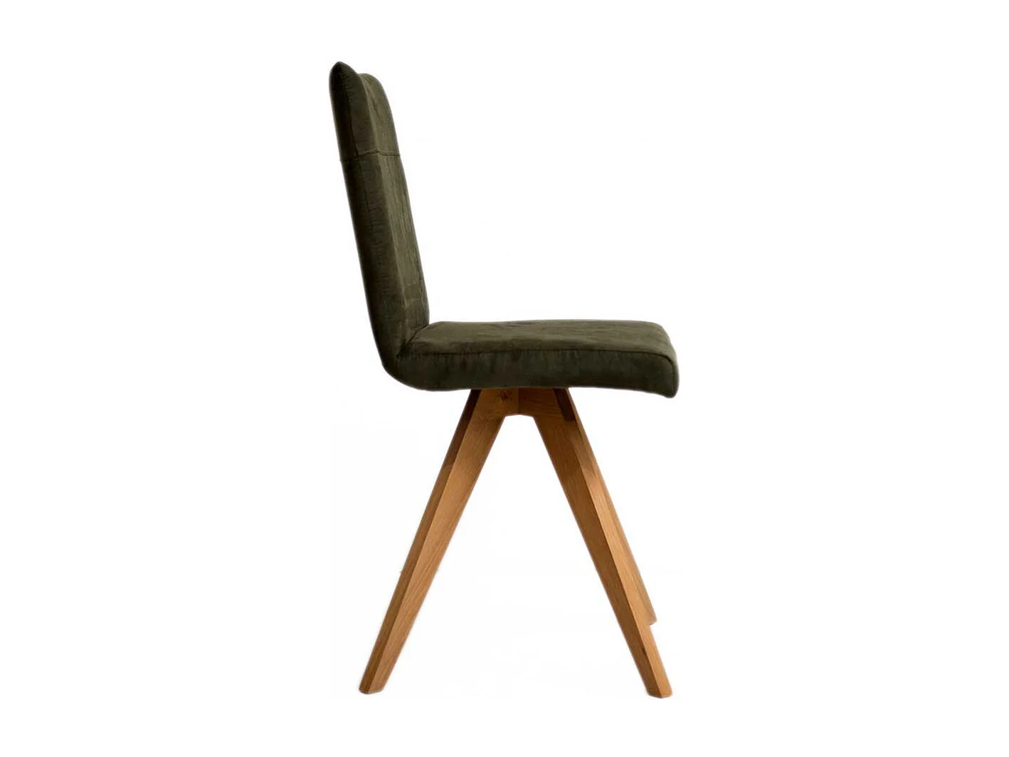 Polsterstuhl Microfaser in Dunkelgrün Eichefarben (2er Set)