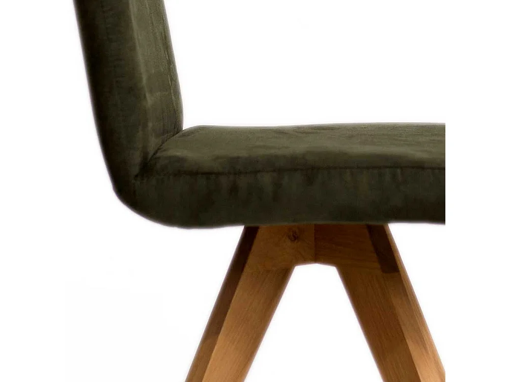 Polsterstuhl Microfaser in Dunkelgrün Eichefarben (2er Set)