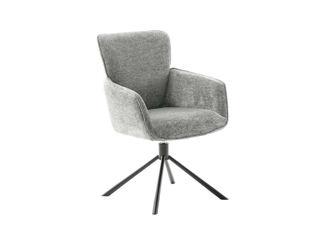 Armstuhl Polsterstuhl um 360 Grad drehbar aus Chenillegewebe (2er Set)