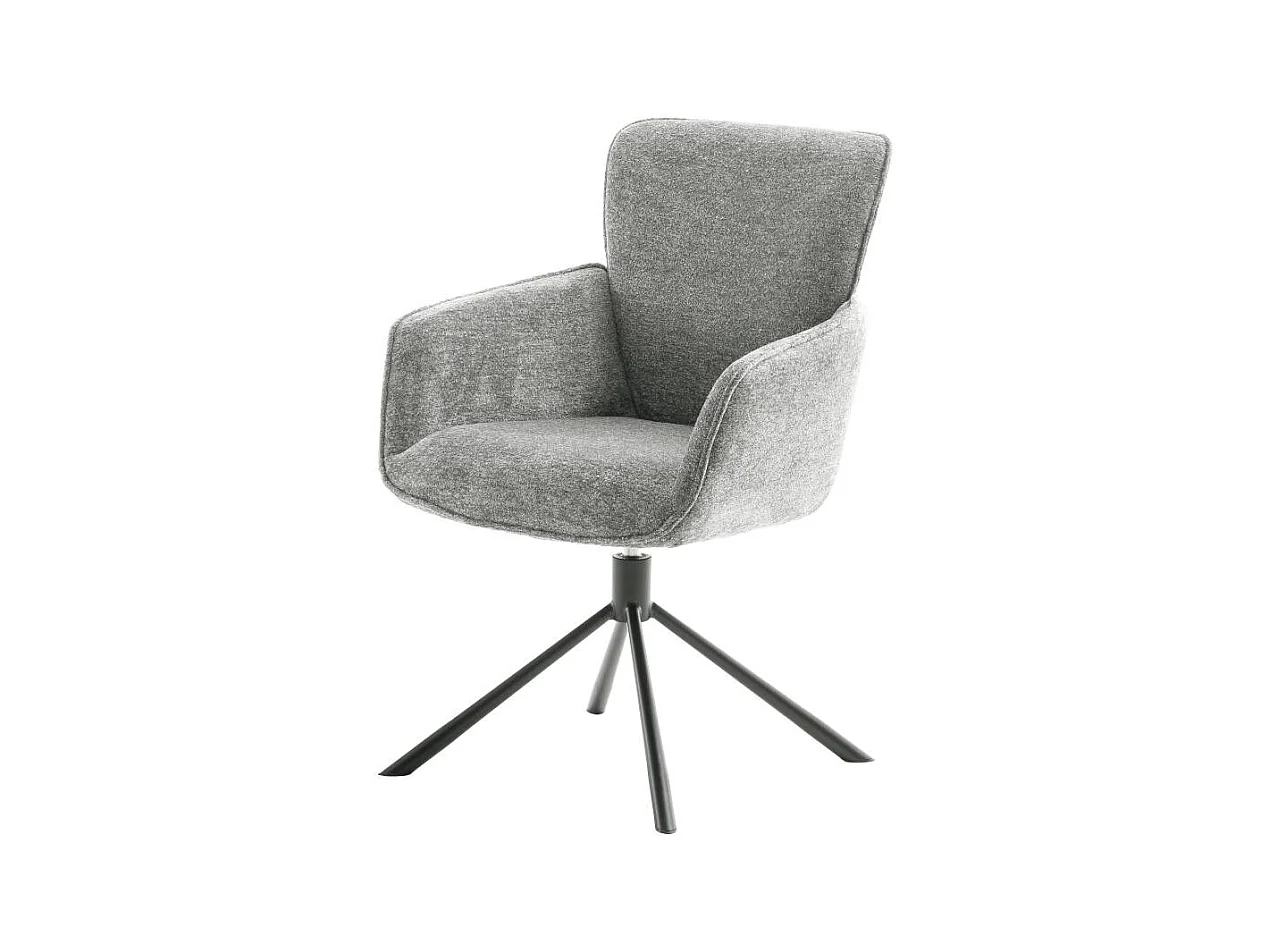 Armstuhl Polsterstuhl um 360 Grad drehbar aus Chenillegewebe (2er Set)