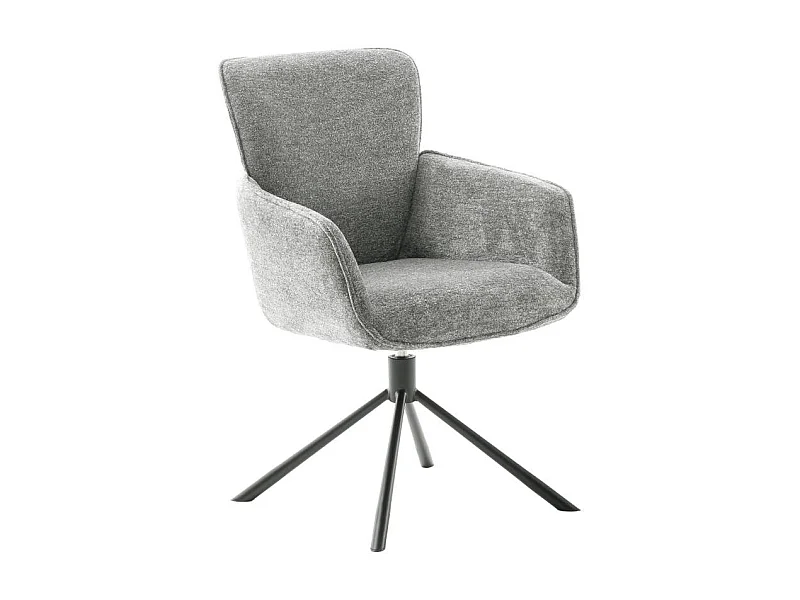 Armstuhl Polsterstuhl um 360 Grad drehbar aus Chenillegewebe (2er Set)