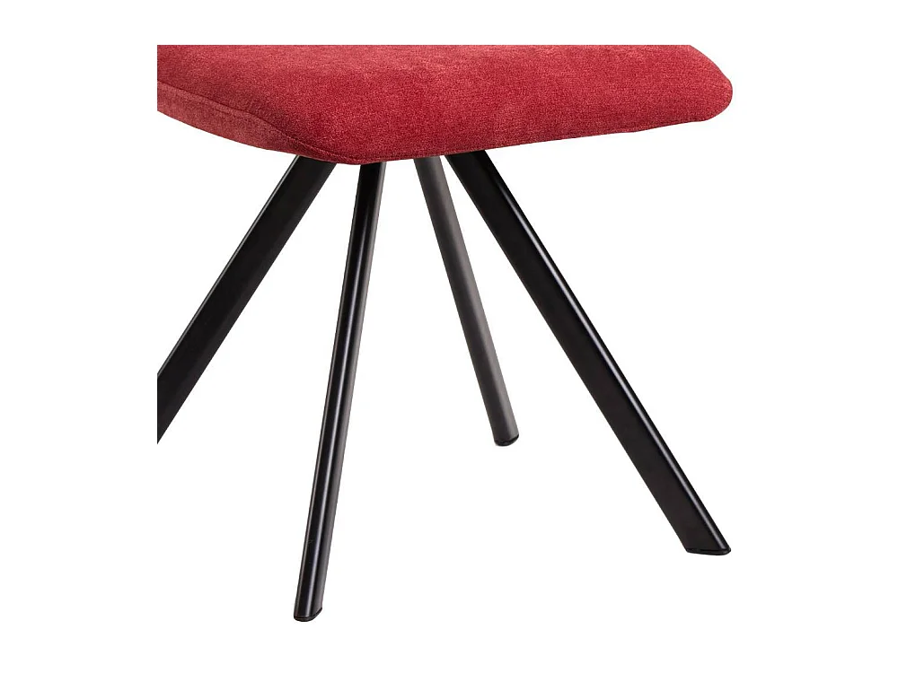 Esszimmerstuhl Polsterstuhl in Rot mit Gestell aus Metall (2er Set)