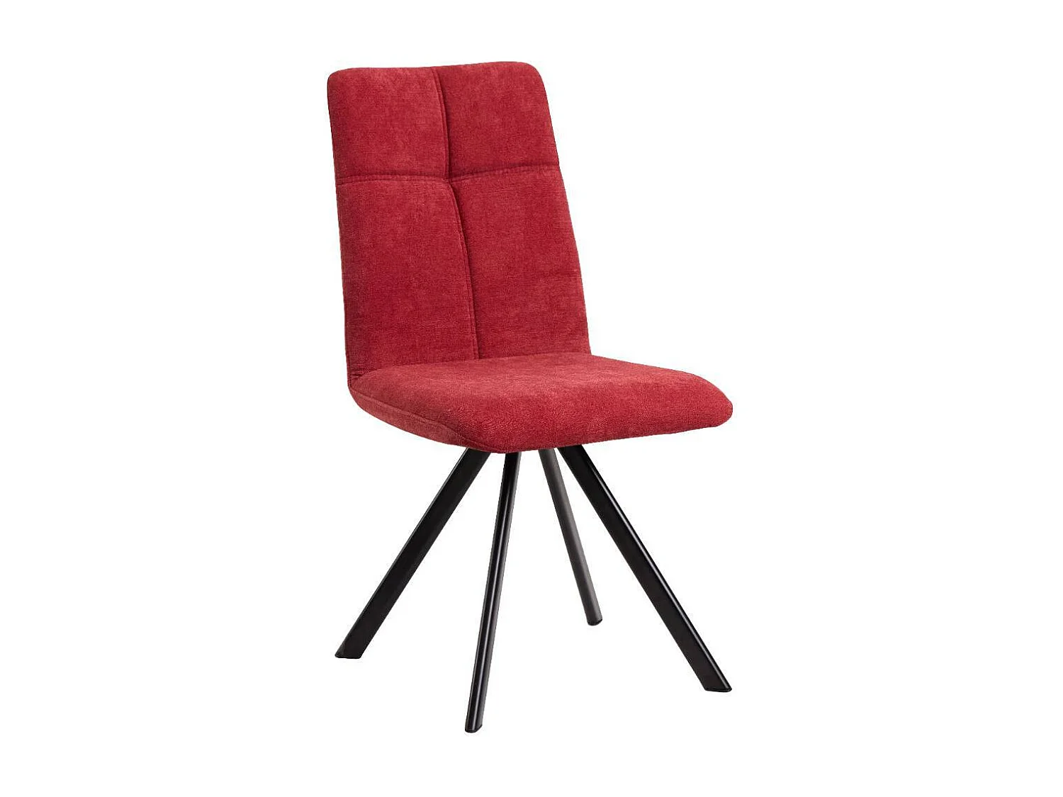 Esszimmerstuhl Polsterstuhl in Rot mit Gestell aus Metall (2er Set)