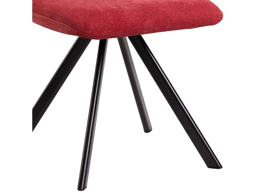 Esszimmerstuhl Polsterstuhl in Rot mit Gestell aus Metall (2er Set)