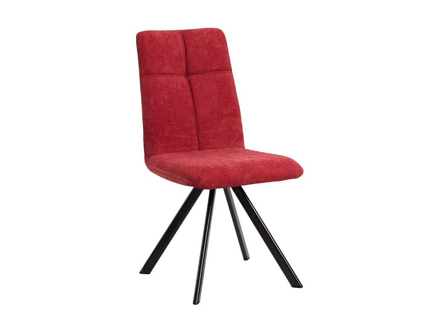 Esszimmerstuhl Polsterstuhl in Rot mit Gestell aus Metall (2er Set)