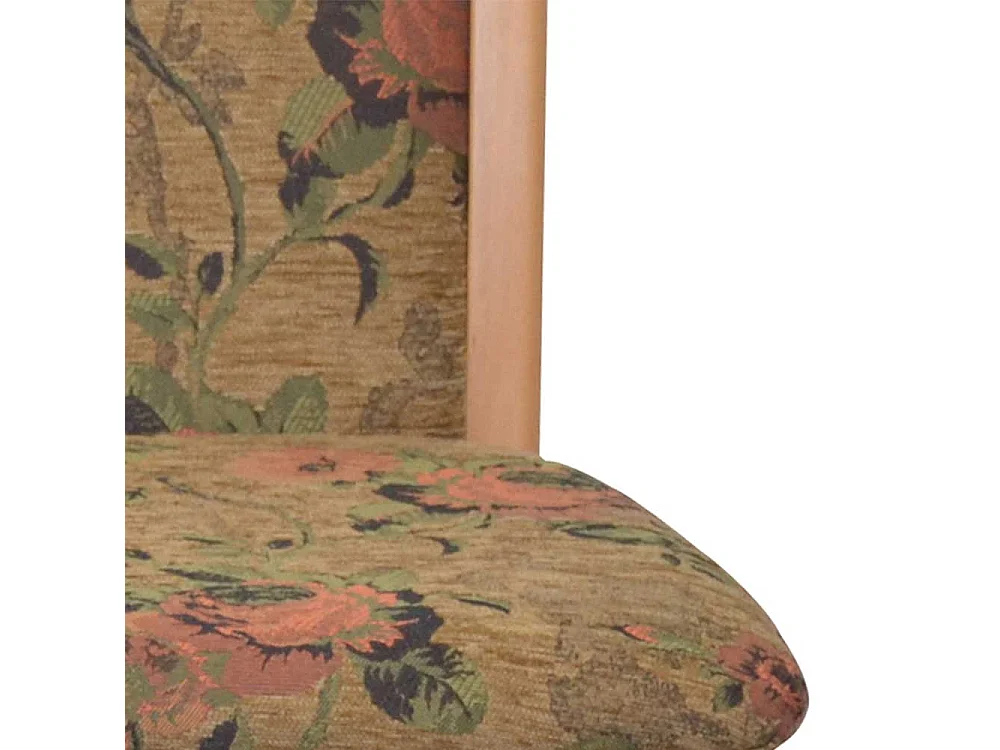 Polsterstuhl Esszimmer Buche mit Blumen Motiv Braun (2er Set)