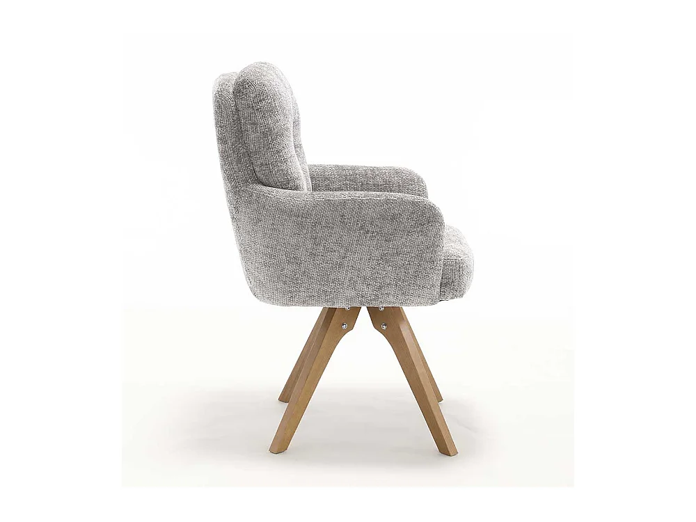 Polsterstuhl Stuhl Set in Grau und Eichefarben (2er Set)