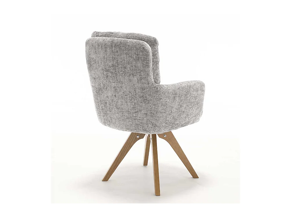 Polsterstuhl Stuhl Set in Grau und Eichefarben (2er Set)