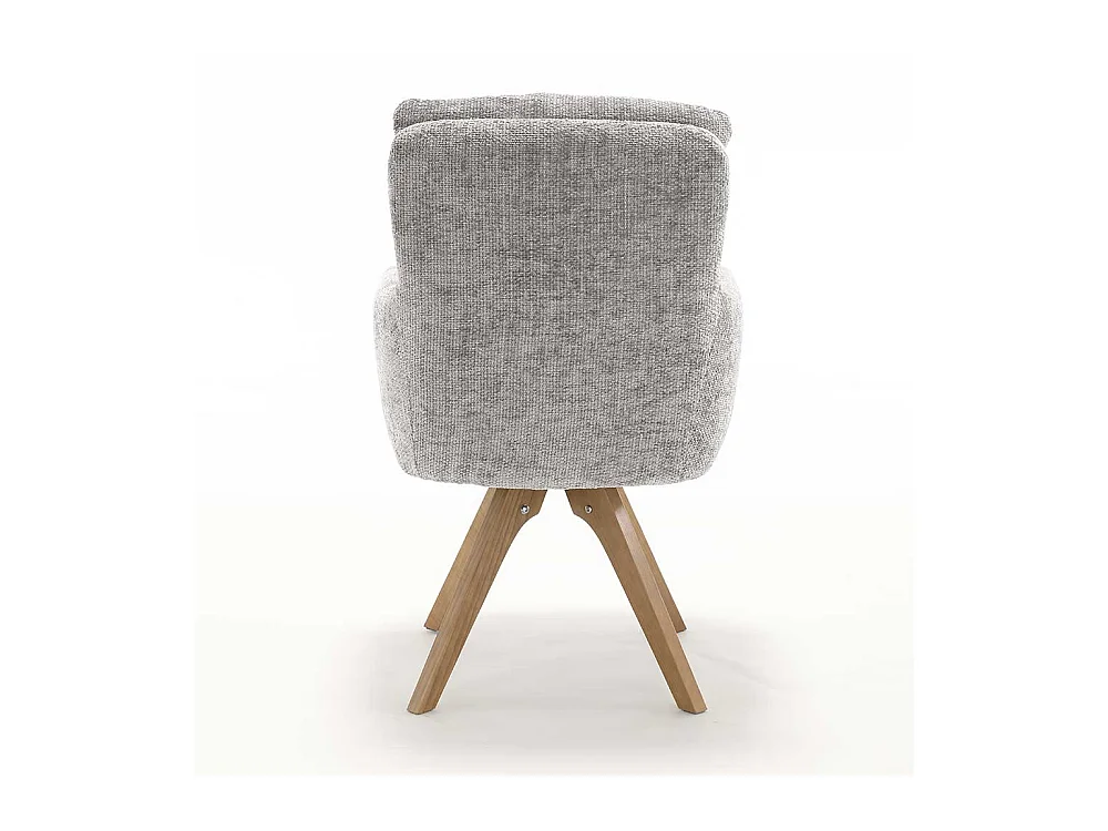 Polsterstuhl Stuhl Set in Grau und Eichefarben (2er Set)