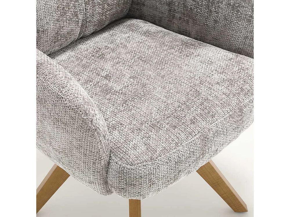 Polsterstuhl Stuhl Set in Grau und Eichefarben (2er Set)