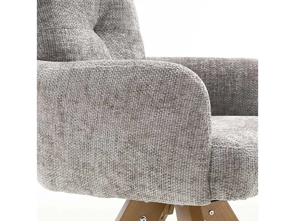 Polsterstuhl Stuhl Set in Grau und Eichefarben (2er Set)