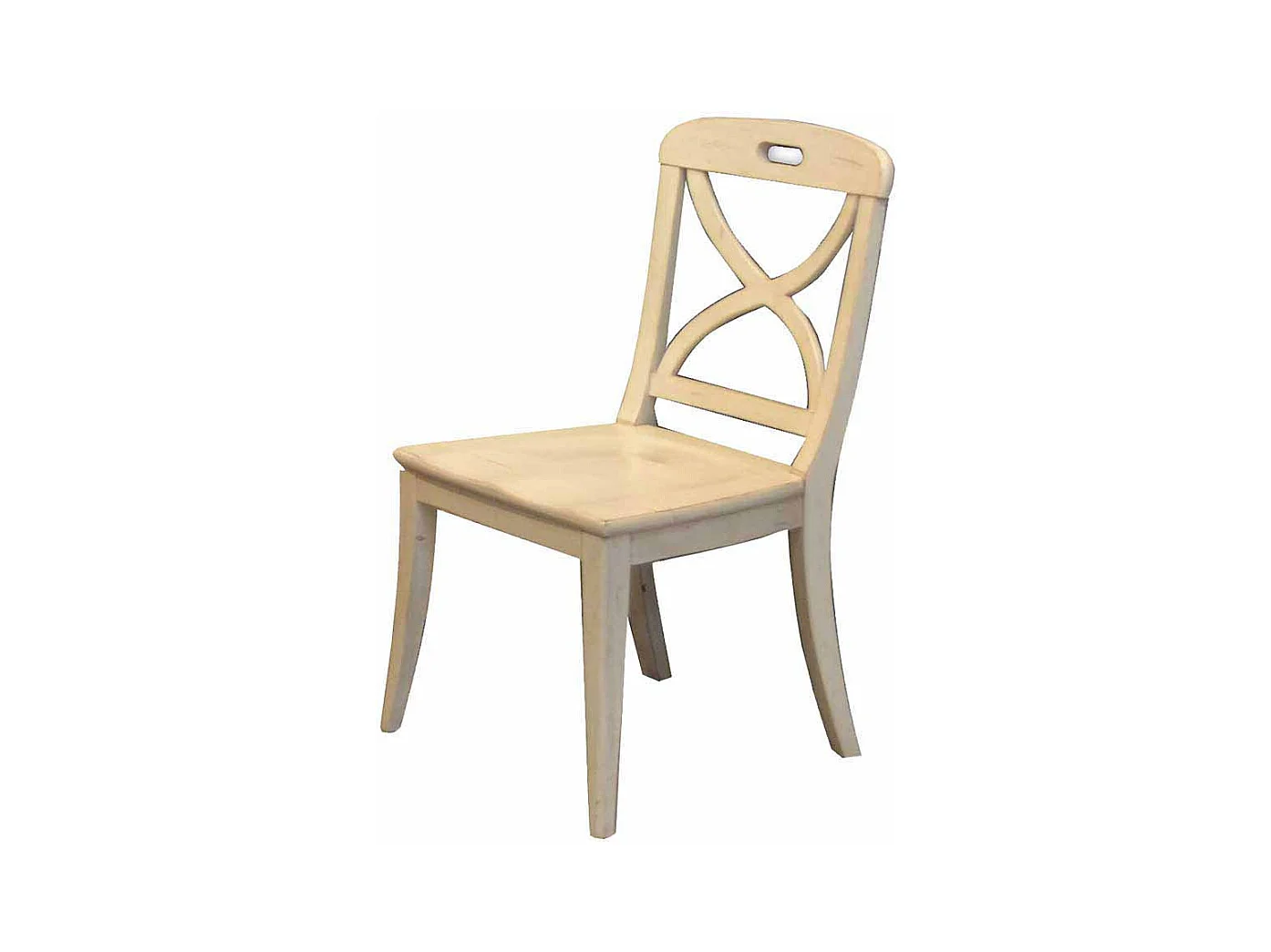 Esszimmerstuhl in Creme Holz massiv (2er Set)