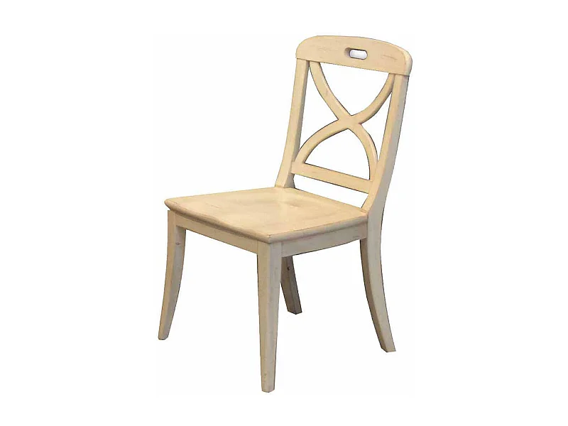 Esszimmerstuhl in Creme Holz massiv (2er Set)