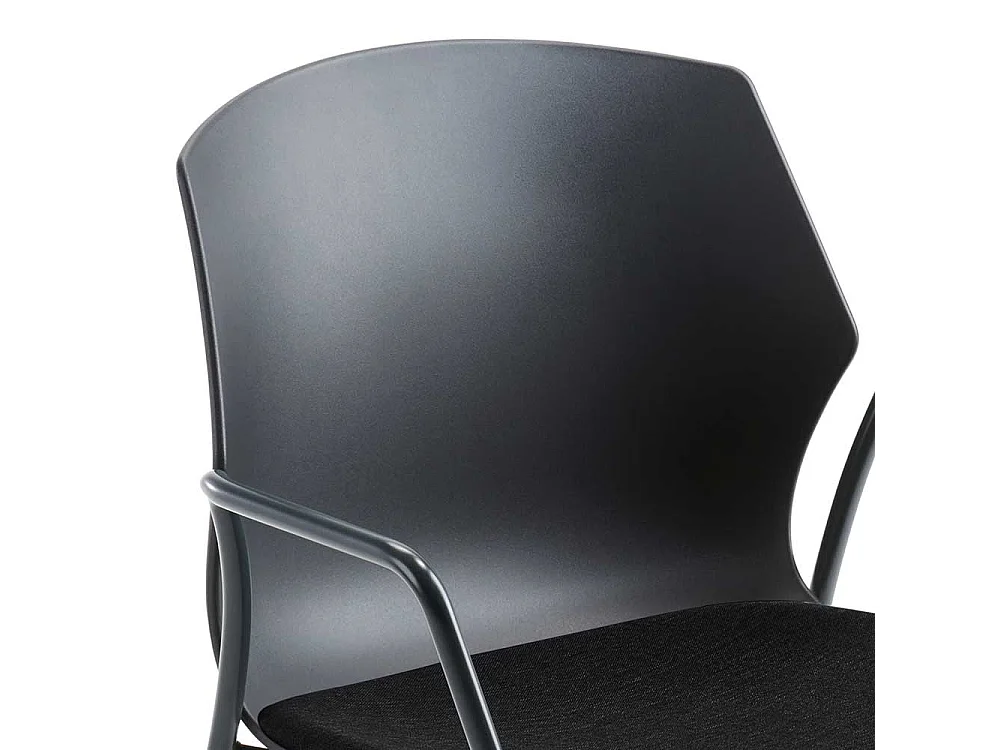 Esszimmerstuhl in Anthrazit und Schwarz Armlehnen