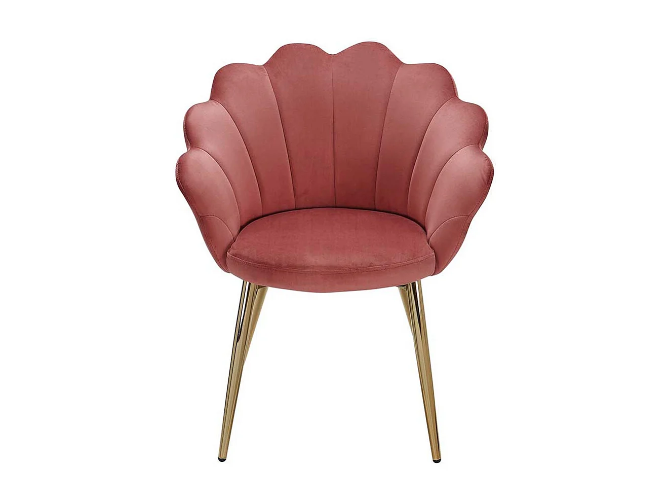 Stuhl Samt Rosa Gold im Retro Stil Gestell aus Metall