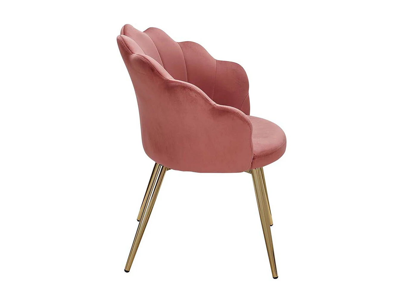 Stuhl Samt Rosa Gold im Retro Stil Gestell aus Metall