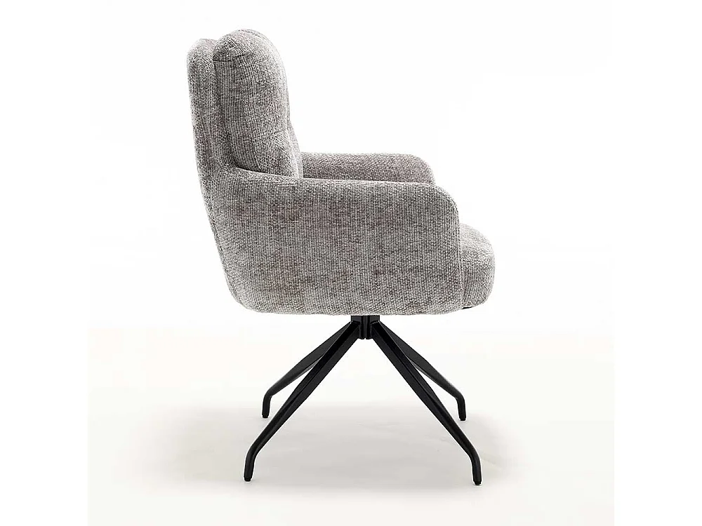 Esstischstuhl Stuhl Set in Grau mit hoher Rückenlehne (2er Set)