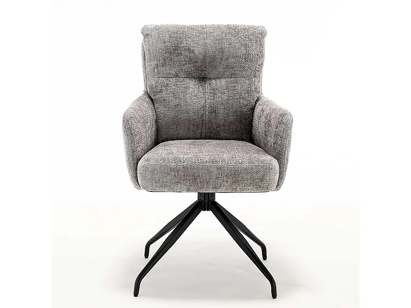 Esstischstuhl Stuhl Set in Grau mit hoher Rückenlehne (2er Set)