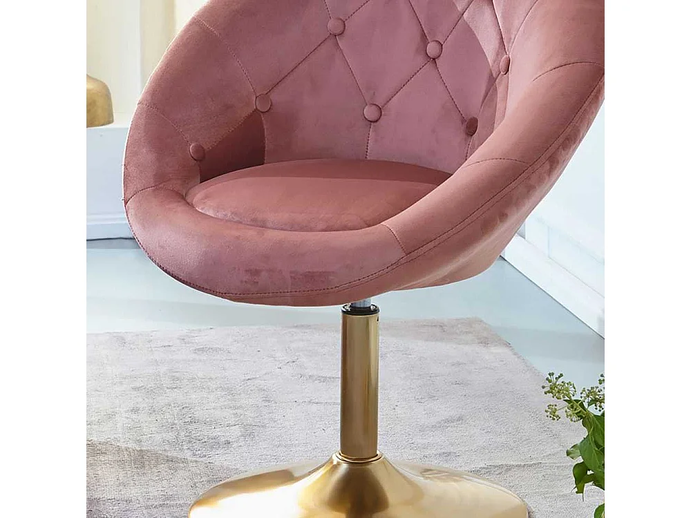 Samt Drehstühle in Altrosa Samt höhenverstellbar