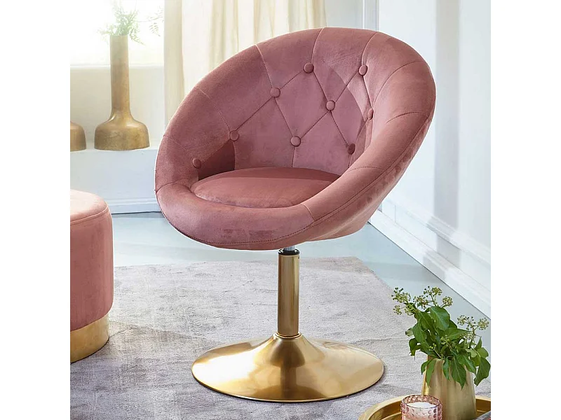 Samt Drehstühle in Altrosa Samt höhenverstellbar