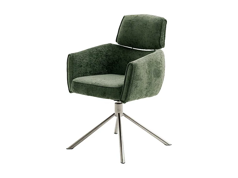 Esszimmerstühle modern drehbar Gestell aus Edelstahl (2er Set)