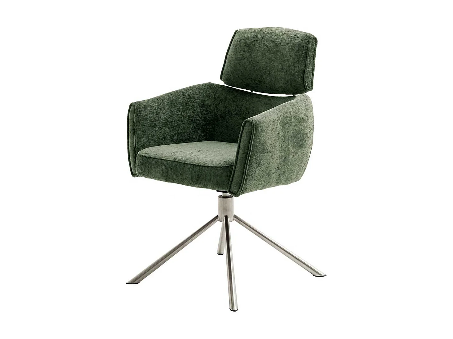 Esszimmerstühle modern drehbar Gestell aus Edelstahl (2er Set)