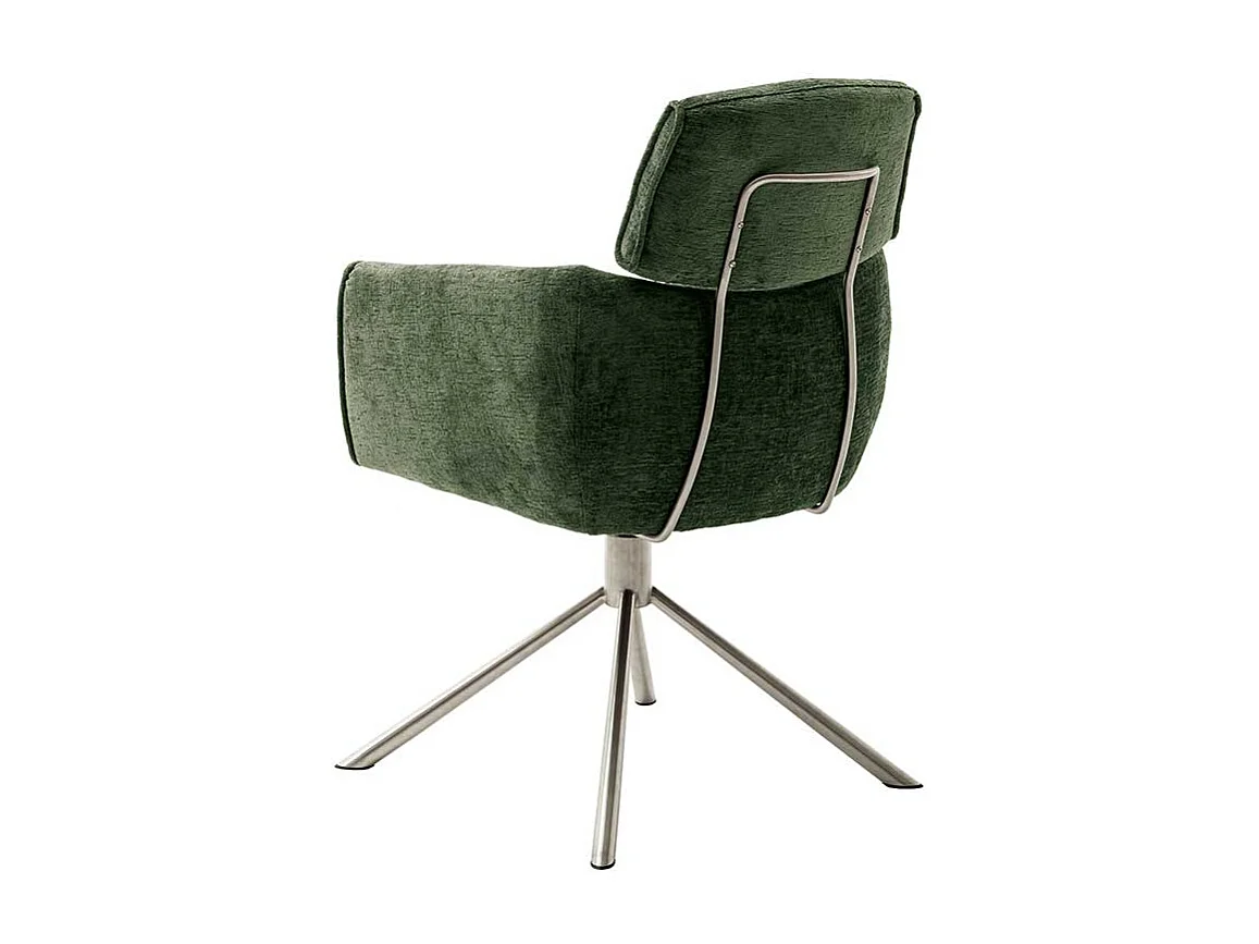 Esszimmerstühle modern drehbar Gestell aus Edelstahl (2er Set)