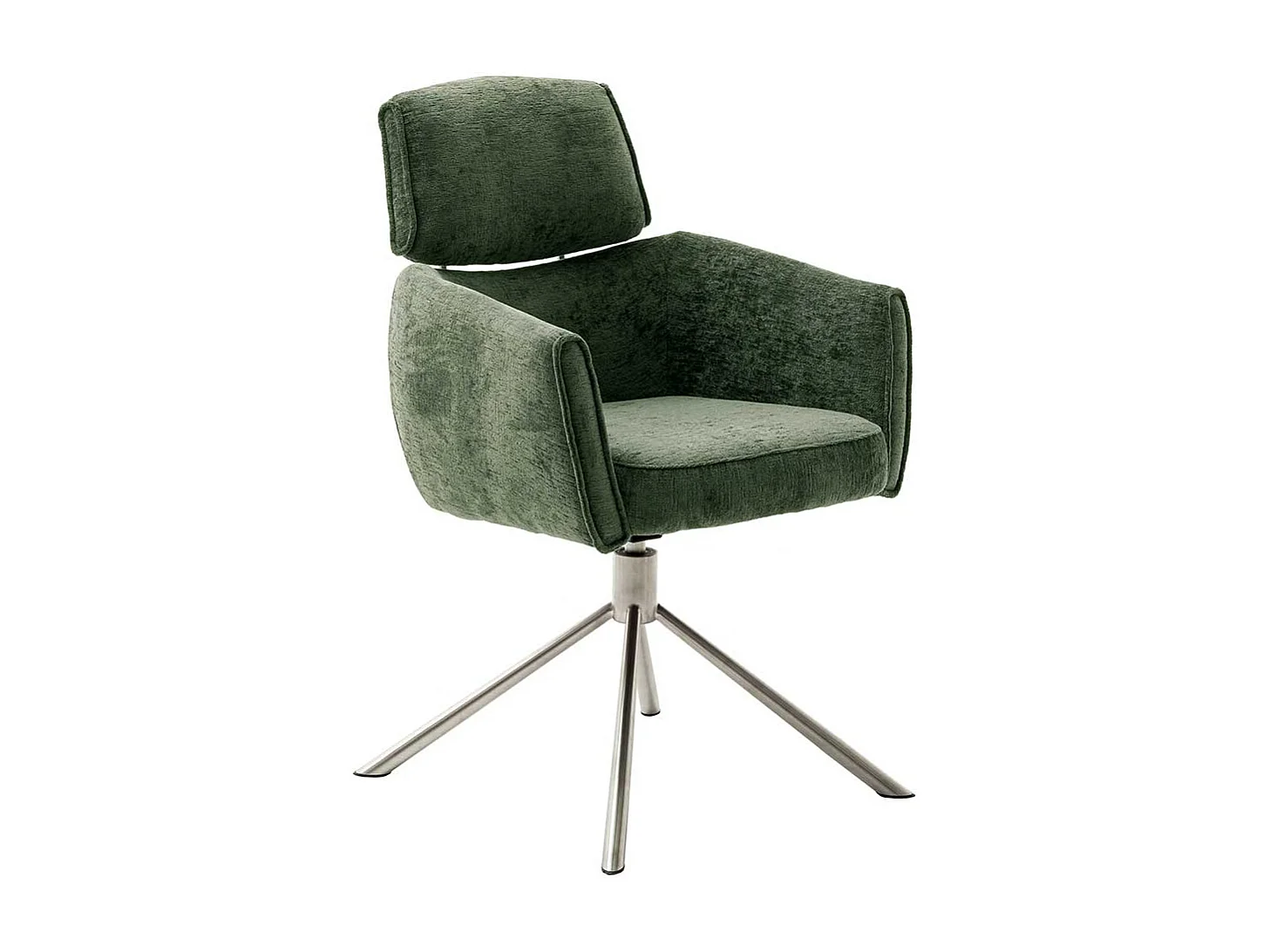 Esszimmerstühle modern drehbar Gestell aus Edelstahl (2er Set)