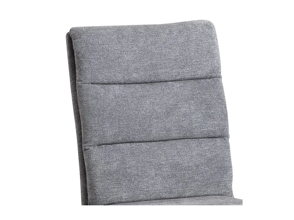 Esszimmerstuhl Polsterstuhl in Grau aus Flockstoff (2er Set)