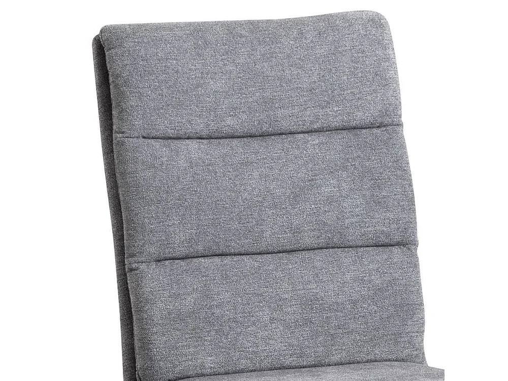 Esszimmerstuhl Polsterstuhl in Grau aus Flockstoff (2er Set)