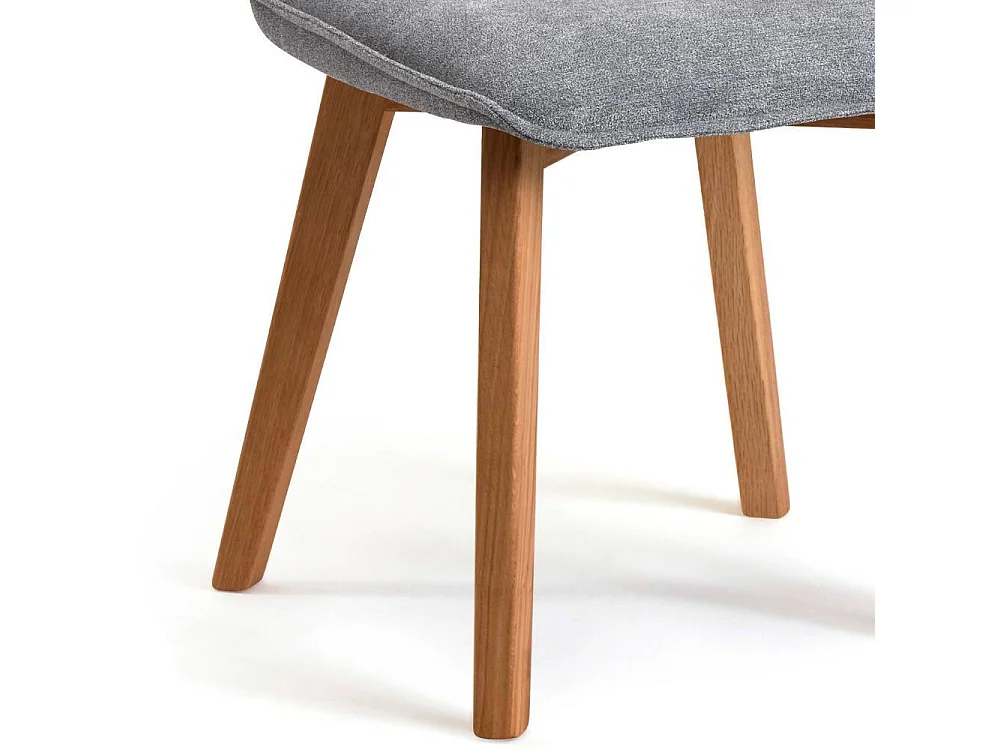 Esszimmerstuhl Polsterstuhl in Grau aus Flockstoff (2er Set)