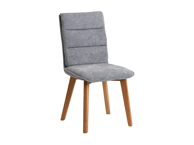 Esszimmerstuhl Polsterstuhl in Grau aus Flockstoff (2er Set)