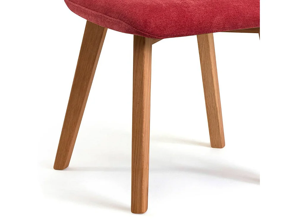 Polsterstuhl Esszimmerstuhl mit gepolsterter Rückenlehne in Rot (2er Set)