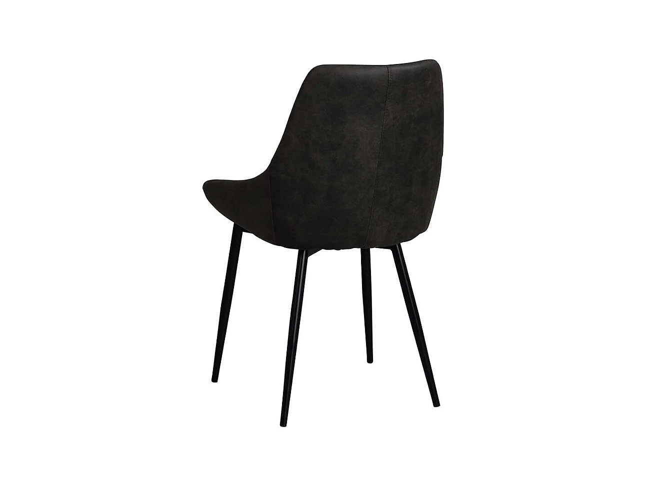 Schalenstuhl Set in Dunkelgrau Stoff Metall (2er Set)