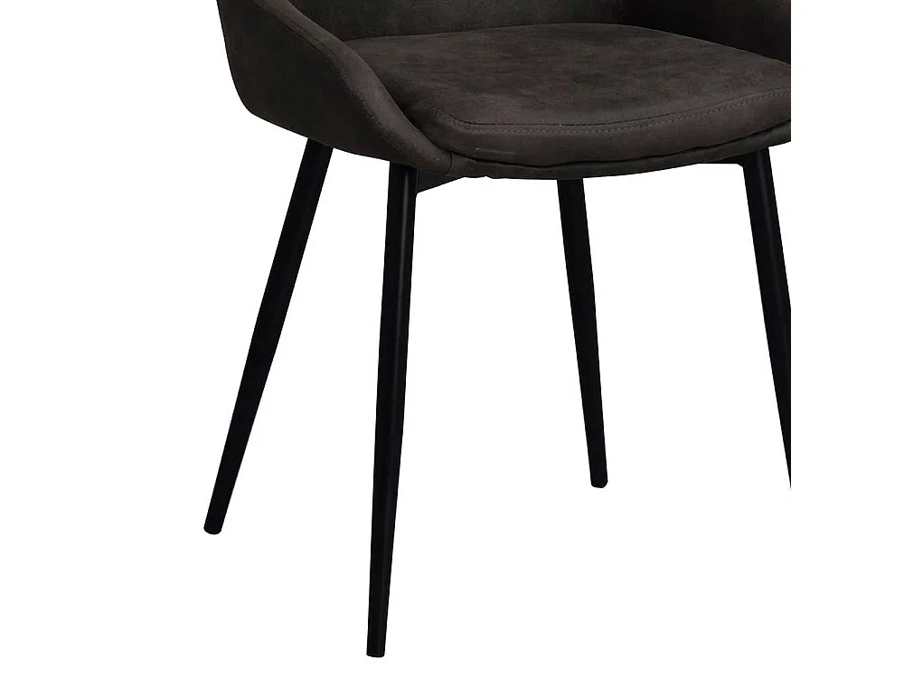 Schalenstuhl Set in Dunkelgrau Stoff Metall (2er Set)